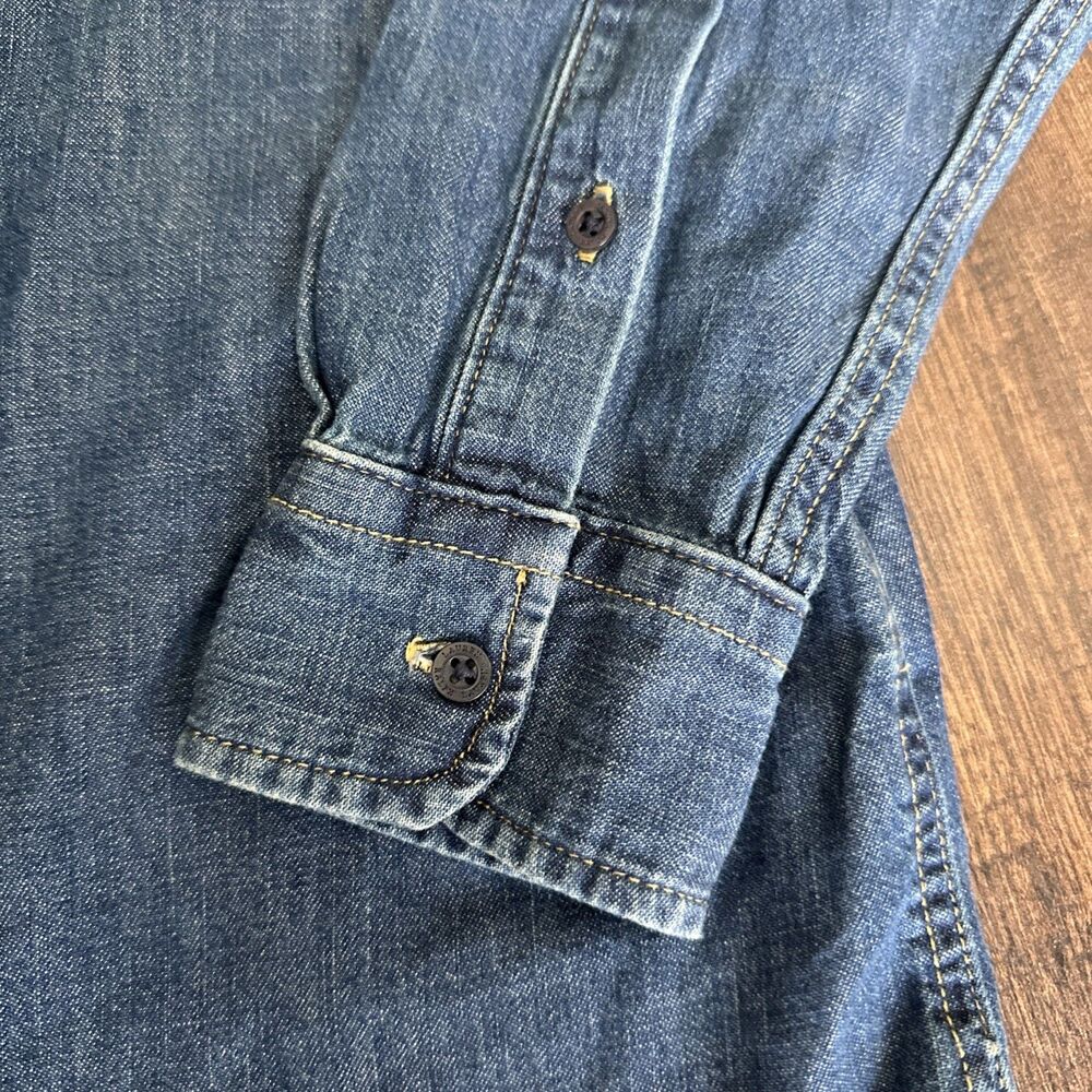 Lauren Ralph Lauren Women's 100% Cotton Denim Shirt Blue Atecco Wash Size XL - Picture 9 of 13